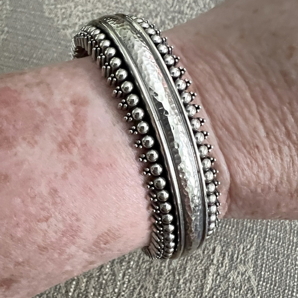 Brighton Silver hammered with beading bangle 
Price Dropped!